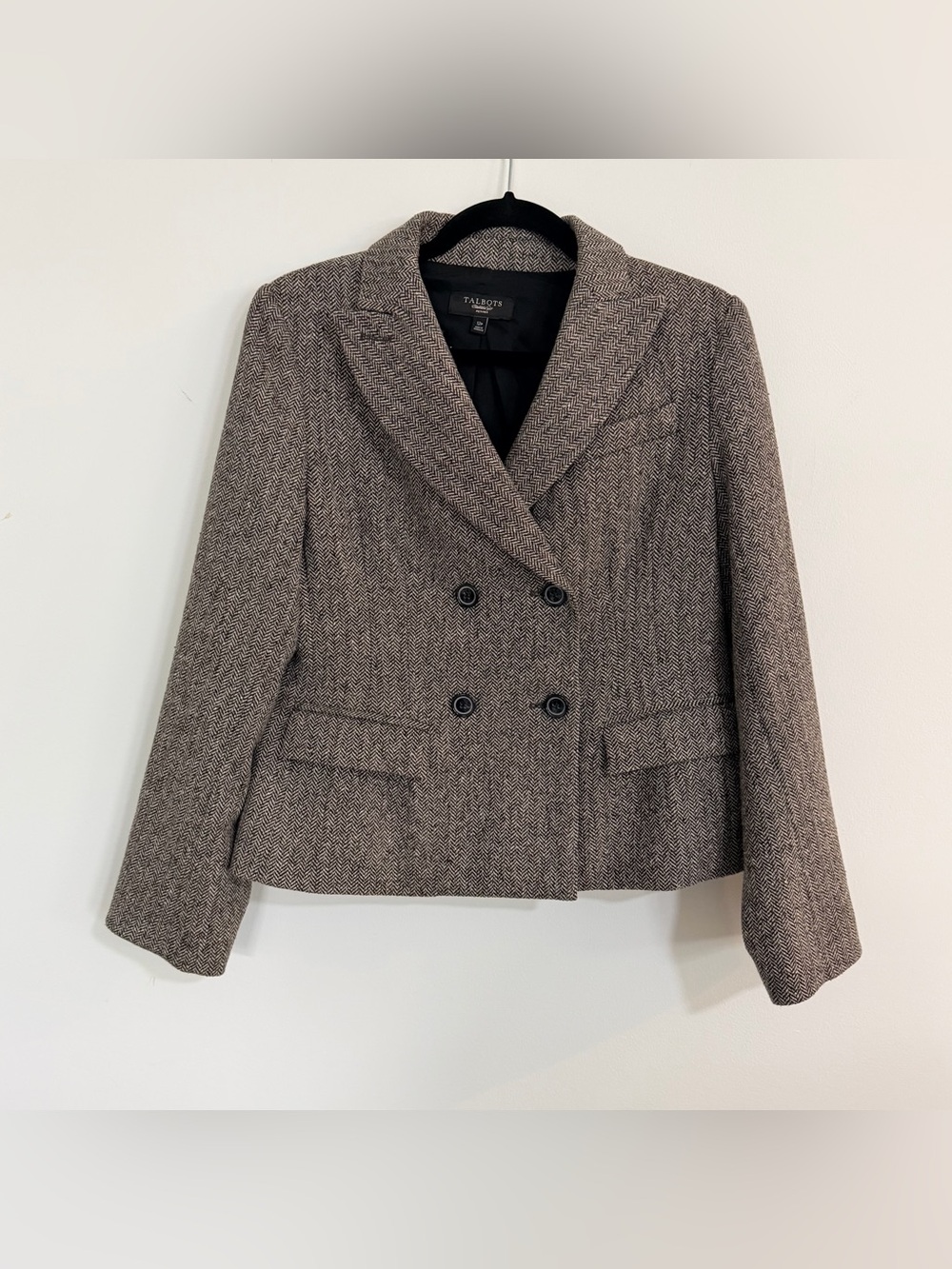 Talbots Women’s Petite 12P Jacket Blazer, Business Herringbone, Office, Travel